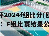 欧洲杯2024f组比分(欧洲杯2024：F组比赛结果公布)